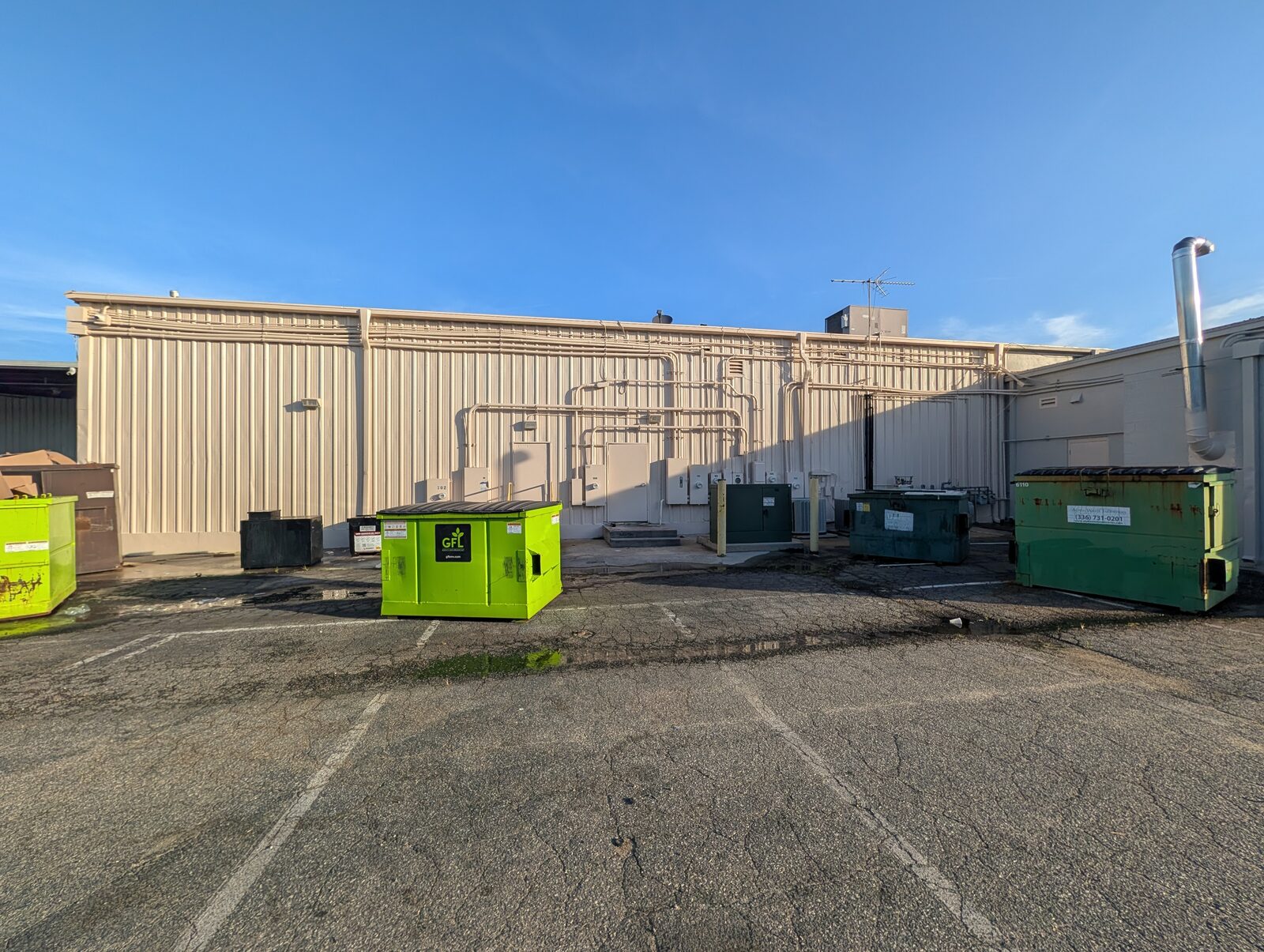 Commercial loading dock exterior repaint after