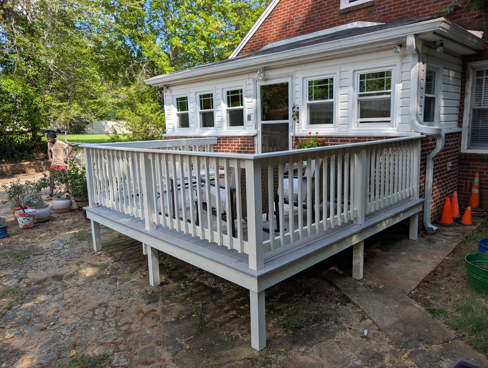 Freshly stained deck
