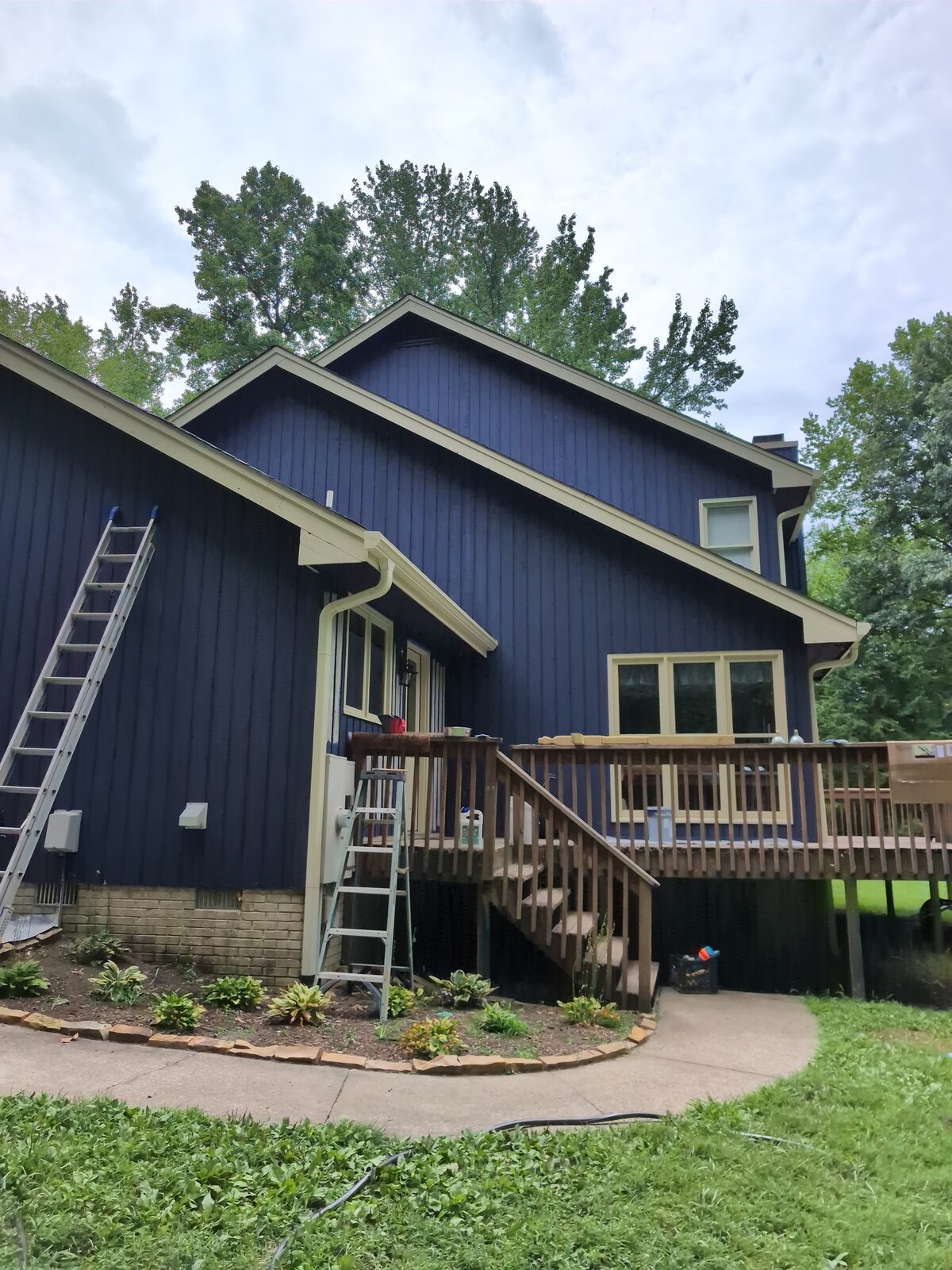 Freshly repainted home exterior in the NC Triad