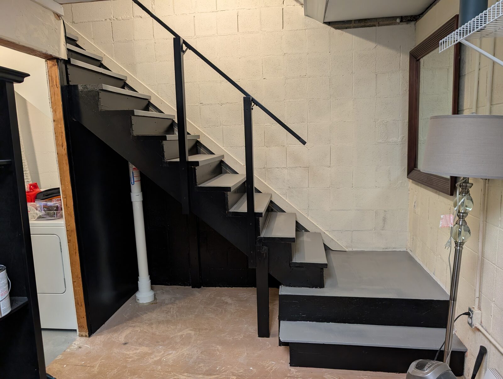 Basement staircase repaint after